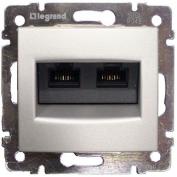 Валена Розетка  компьютерная  2*RJ45 5еUTP  Алюминий
