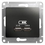 Глосса Розетка USB 5В/2100Ма, 2*5В/1050мА Антрацит
