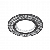 Св-к Strass CA035 Круг. Кристал/Черный, Gu5.3 (1/30шт)