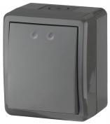 ЭРА Выключатель IP54, 10АХ-250В, ОУ Эксперт, серый 1/16