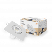 Св-к Gauss Квадрат. Белый, 6W,90х90х56, Ø65мм  500 Lm LED 2700/3000K 1/40