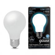 Лампа Gauss LED Filament A60 OPAL E27 10W 4100К 1/10/40