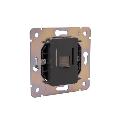 Розетка ROUND компьютерная RJ45 кат6 с/у титан KRANZ